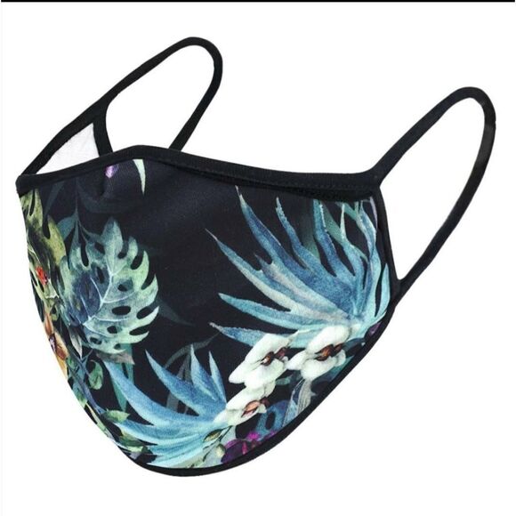 SALE Tropical Design Black Face mask - Picture 3 of 4